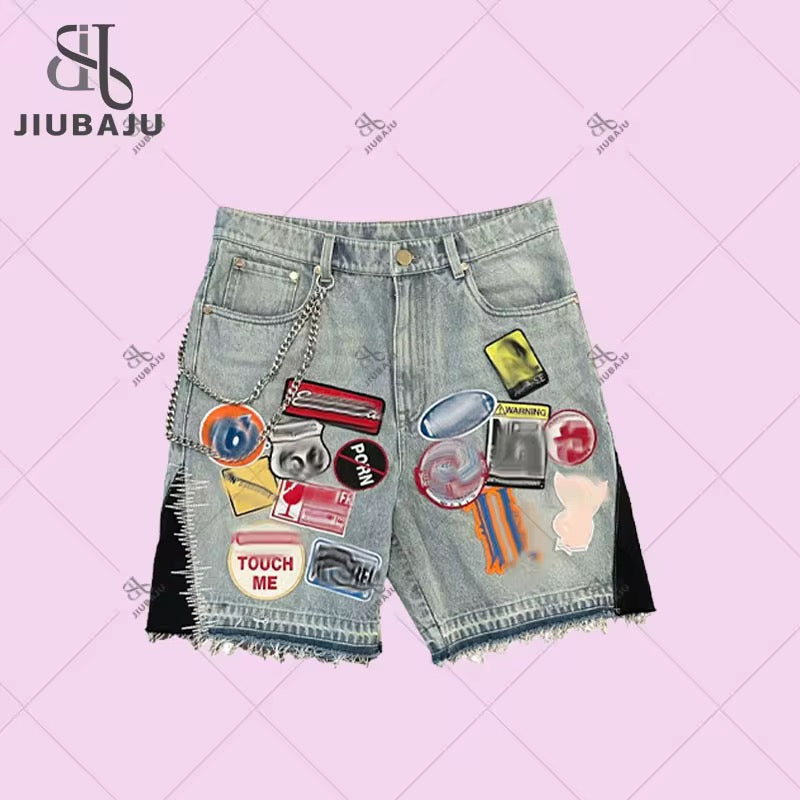 Patched Shorts