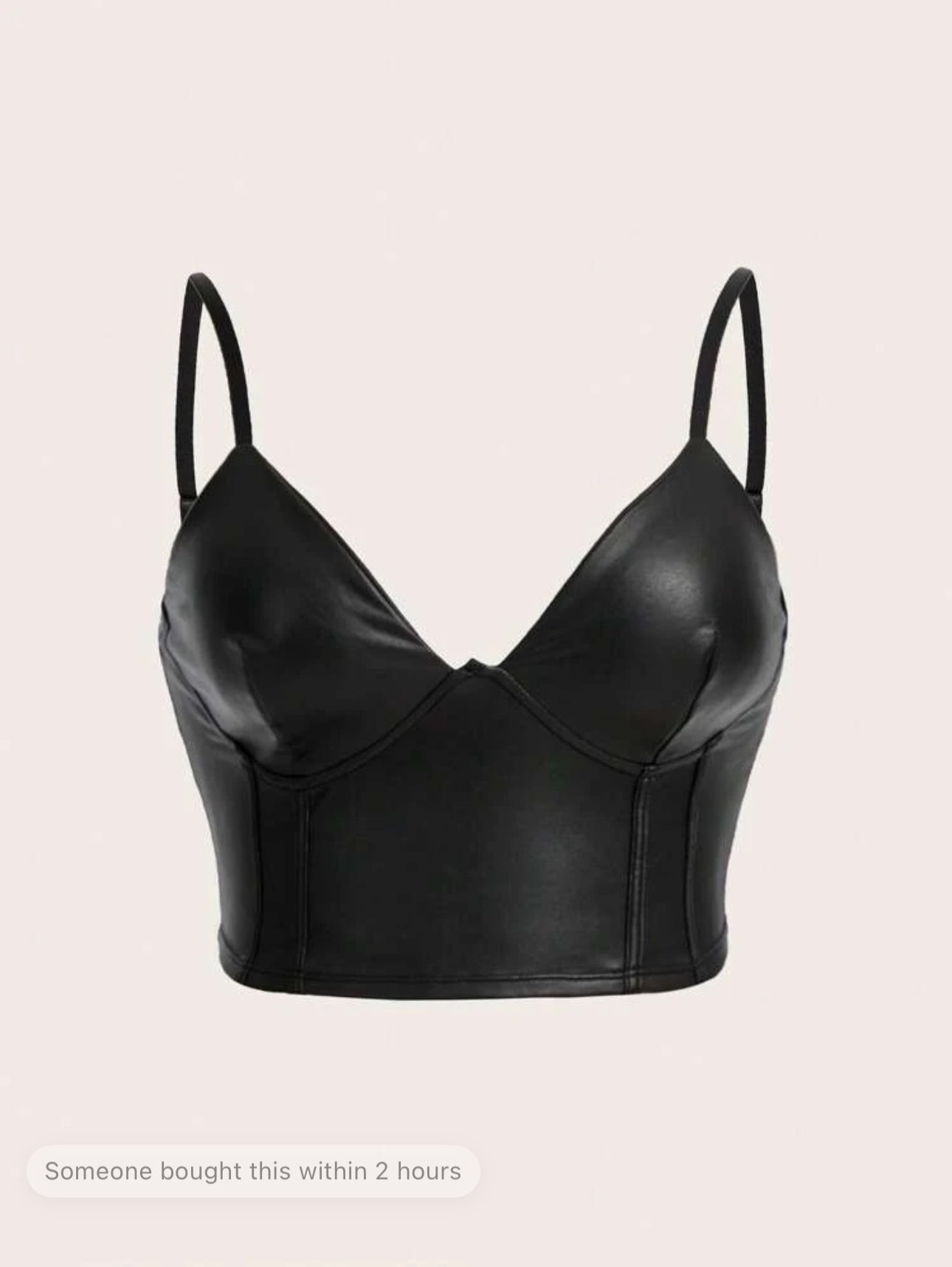 Plus Size Leather Crop Top