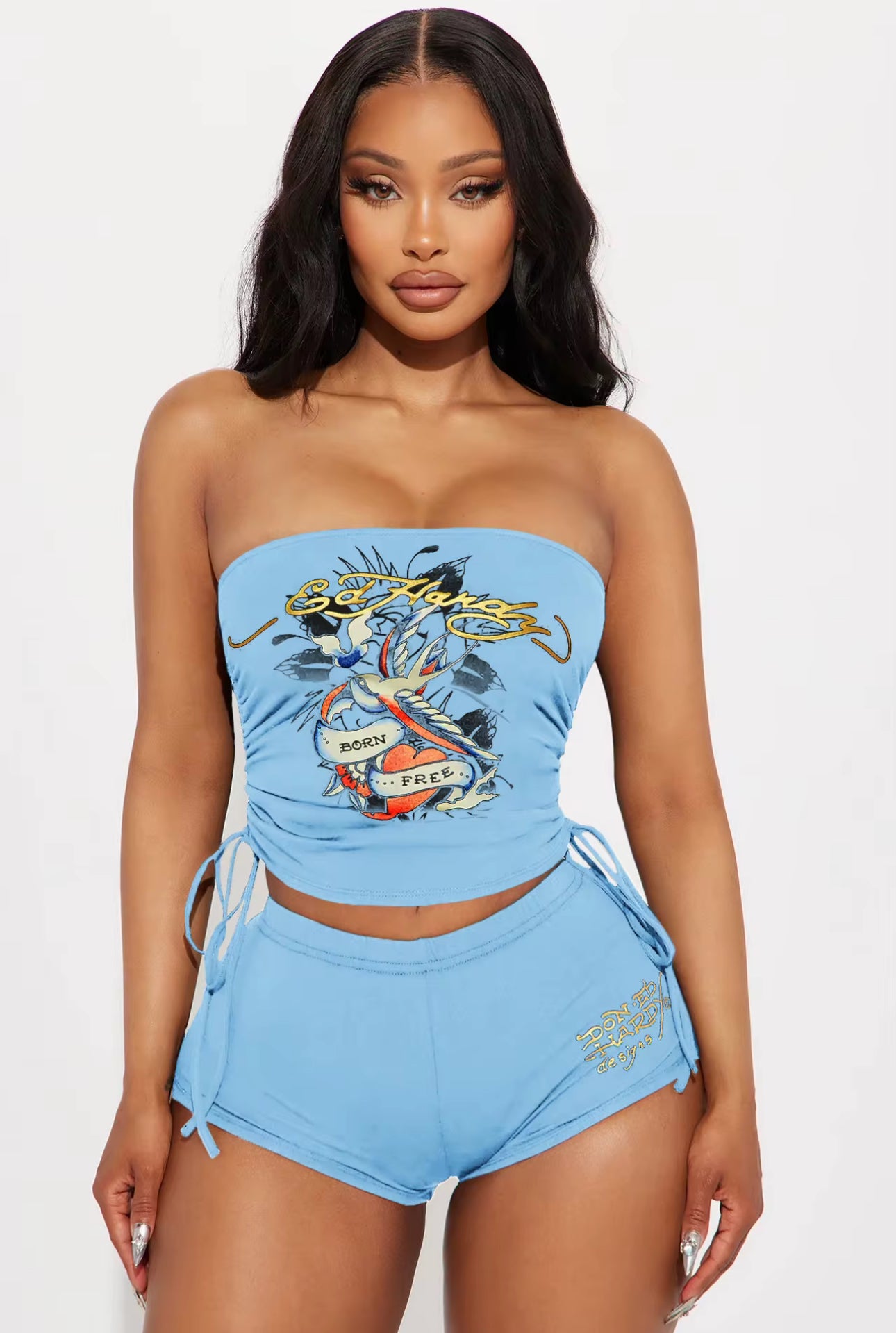 Two Piece Ed Hardy Shorts Set