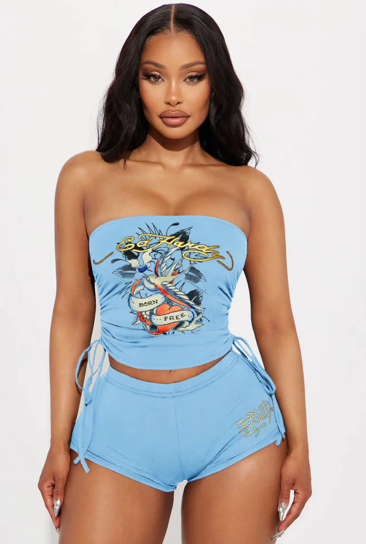 Two Piece Ed Hardy Shorts Set