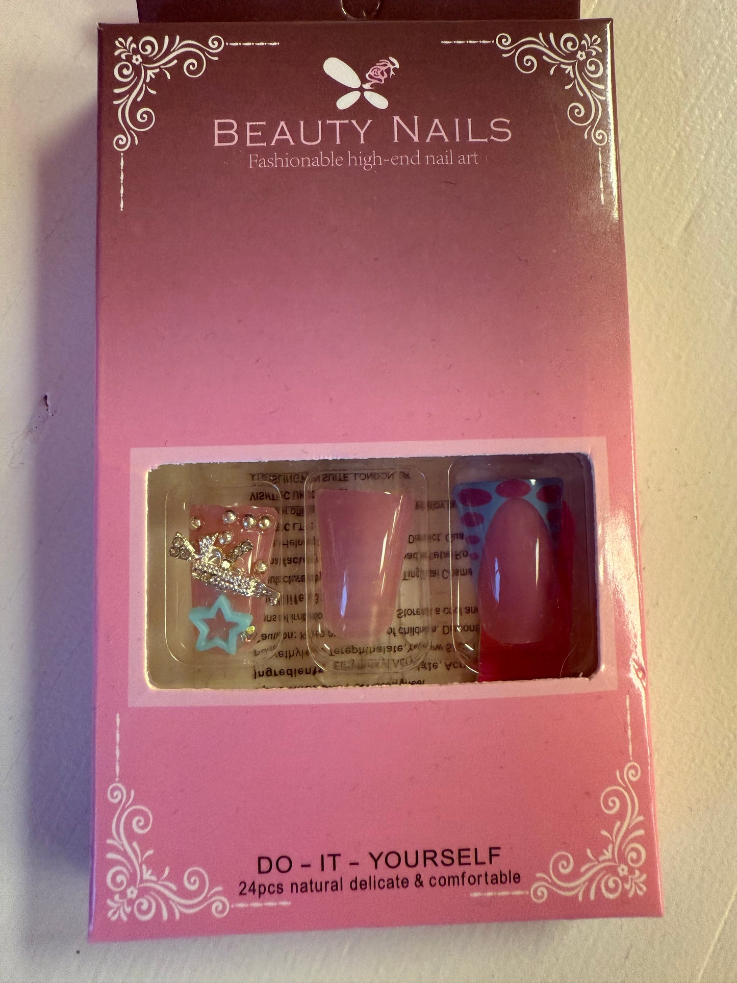 Blue Star Press On Nails