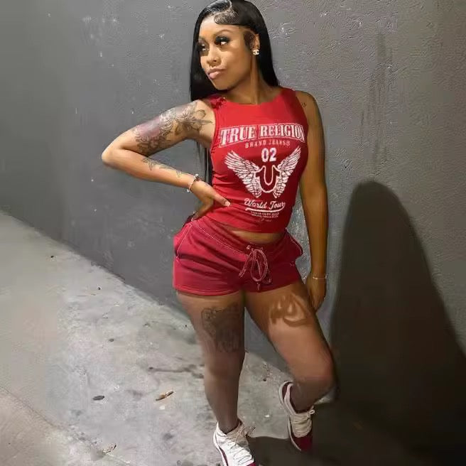 True Religon Tank Top Shorts Set
