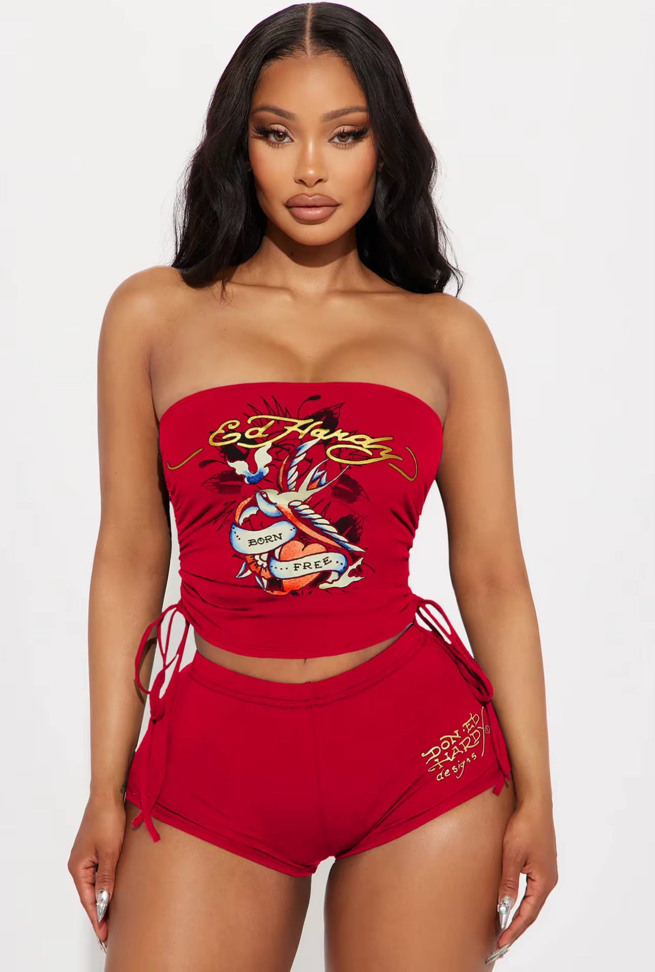 Two Piece Ed Hardy Shorts Set