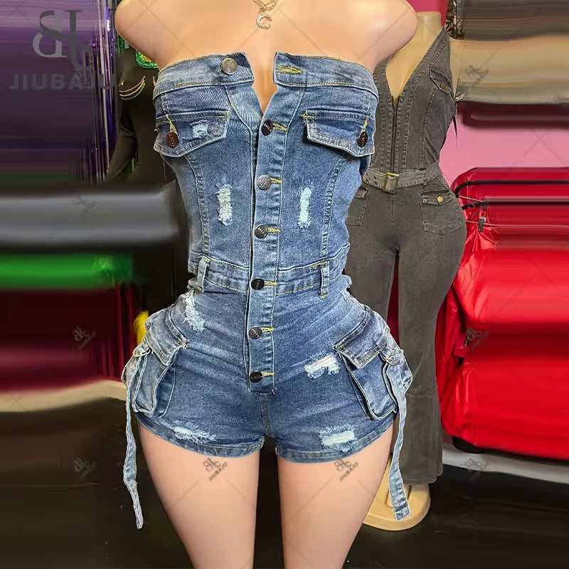 Baddie Denim Jumpsuit