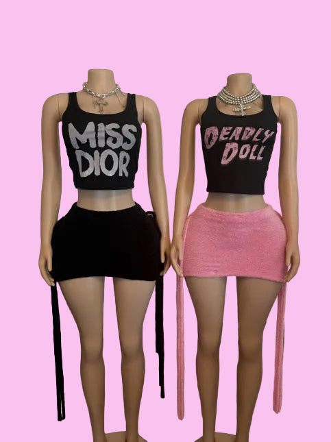 Pink Fluffy skirt only
