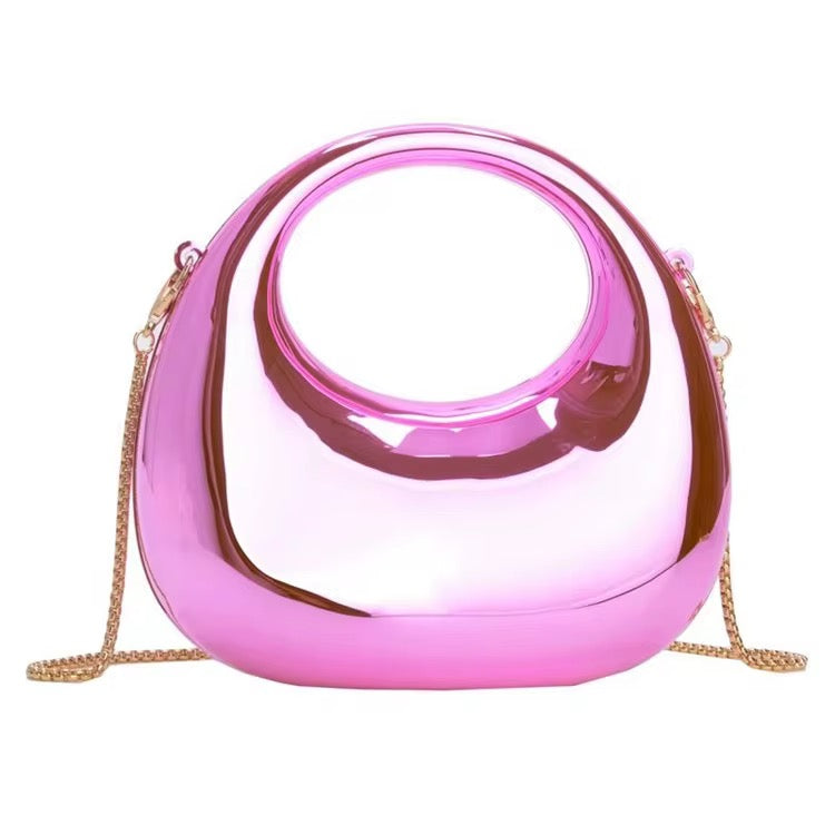 Metallic Half Moon Handbags