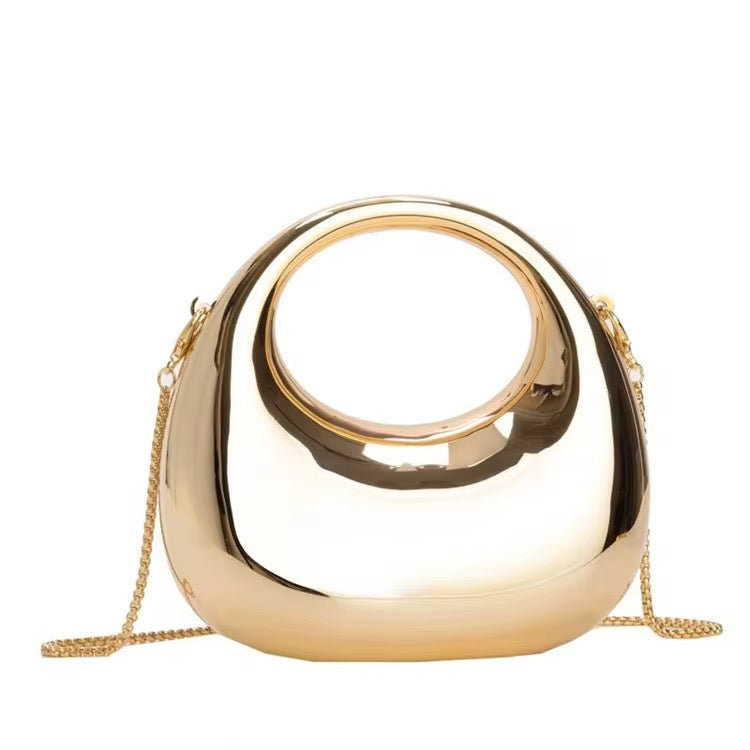 Metallic Half Moon Handbags