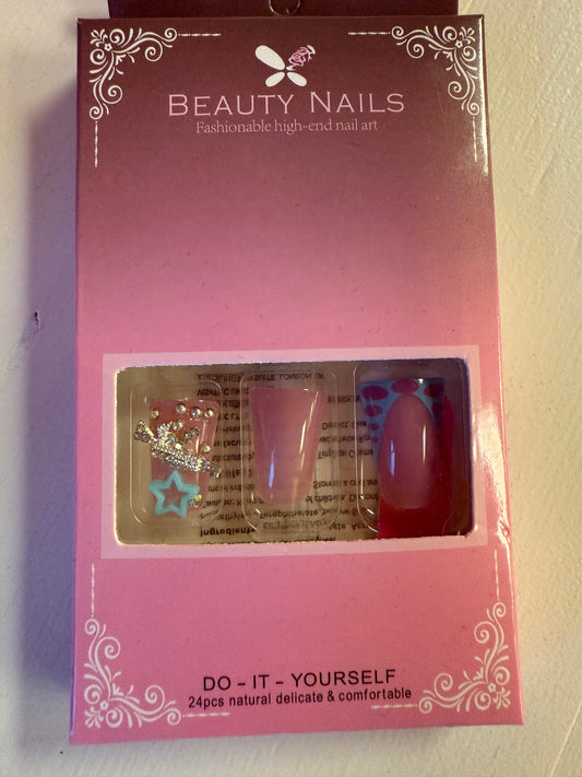 Blue Star Press On Nails