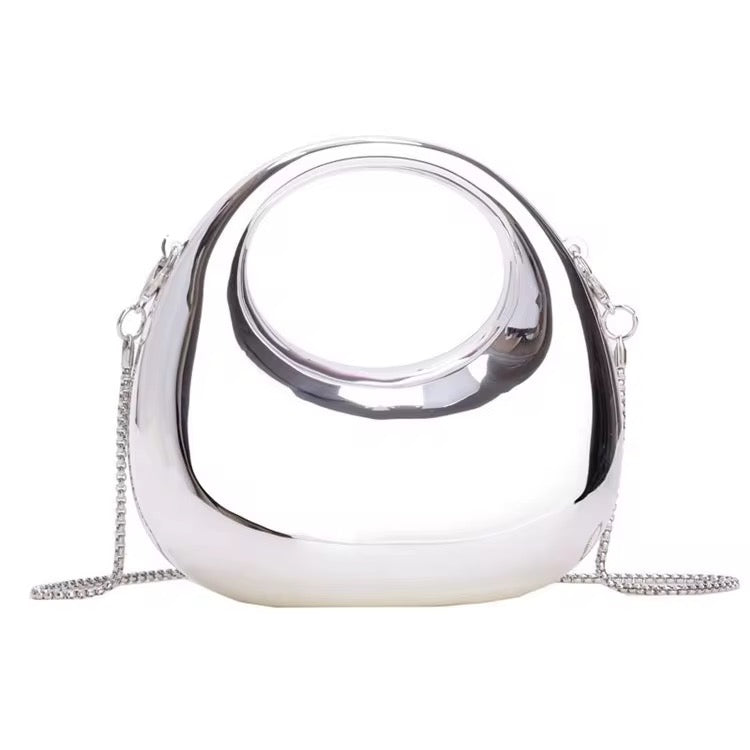 Metallic Half Moon Handbags